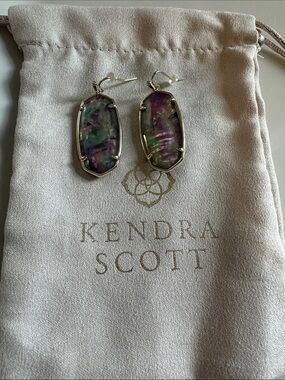 Kendra Scott Lilac Abalone Gold Drop Earrings